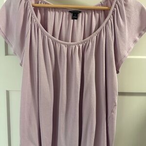 Ann Taylor Purple Ruched Blouse